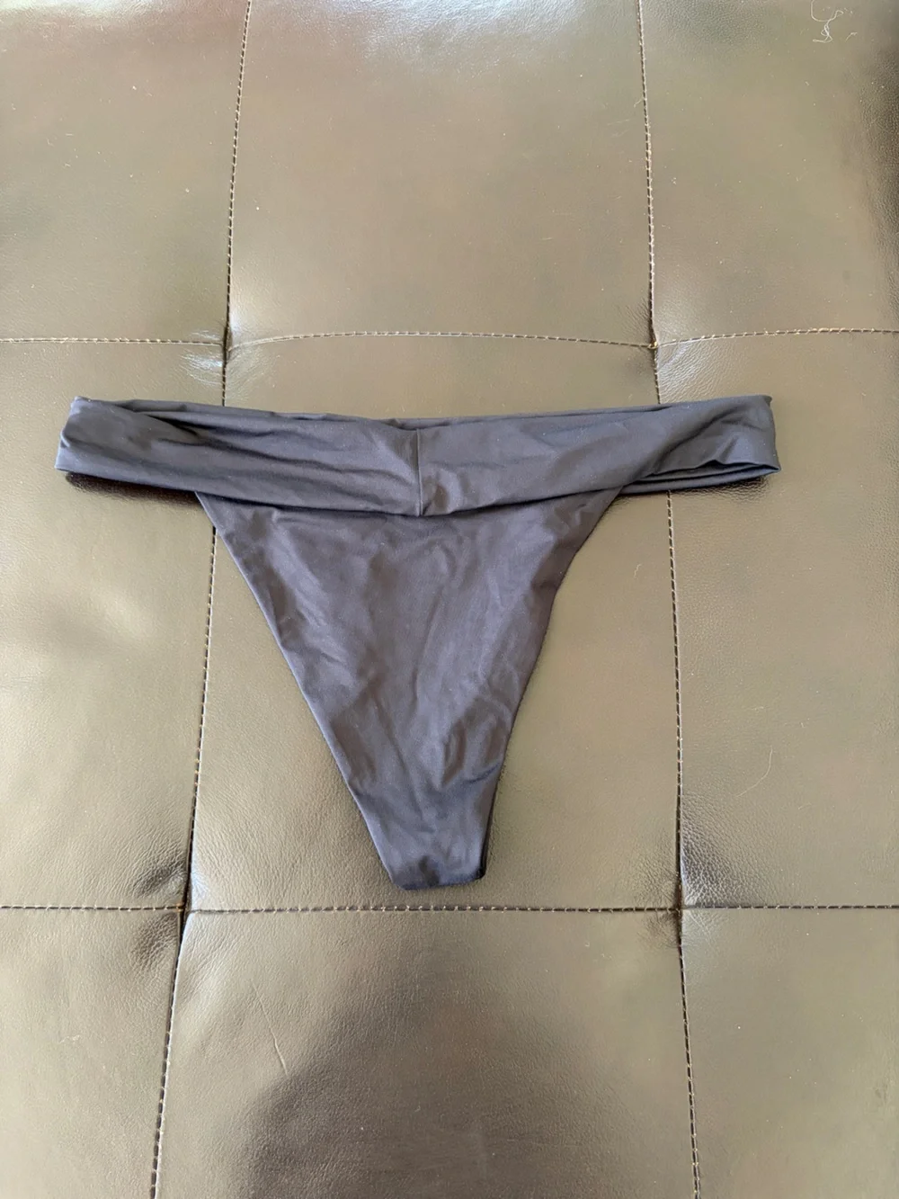 Frankie's Bikinis Black Cheeky Bikini Bottom Medium